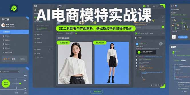 AI电商模特实战课，SD工具部署与界面解析，基础换装换背景操作指南|宝藏资源网