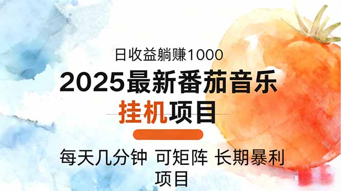 2025年最新番茄音乐人挂机项目，每天几分钟，月入1000＋，可矩阵，一台…|宝藏资源网