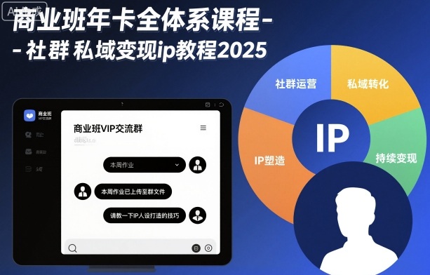 商业班年卡全体系课程-社群私域变现ip教程2025|宝藏资源网