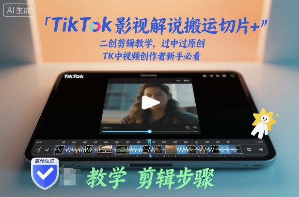 TikTok影视解说搬运切片+二创剪辑教学，过中过原创，TK中视频创作者新手必看|宝藏资源网