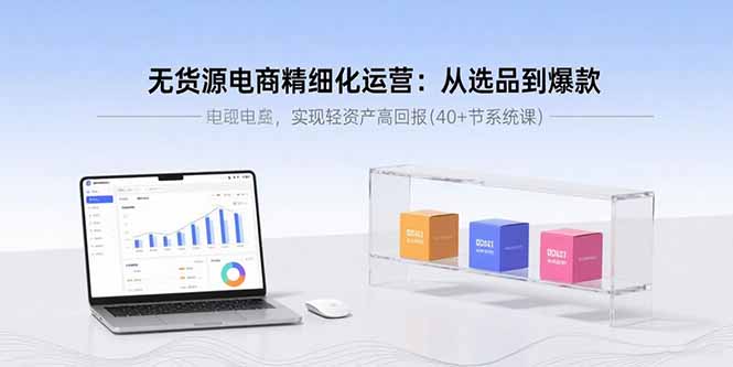 无货源电商精细化运营:从选品到爆款,实现轻资产高回报(40+节系统课|宝藏资源网