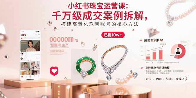 小红书珠宝运营课：千万级成交案例拆解，搭建高转化珠宝账号的核心方法|宝藏资源网