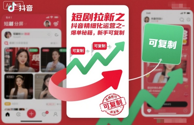 短剧拉新之抖音精细化运营之爆单秘籍，新手可复制|宝藏资源网
