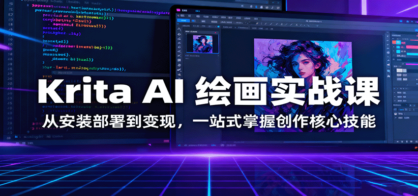Krita AI 绘画实战课：从安装部署到变现，一站式掌握创作核心技能|宝藏资源网
