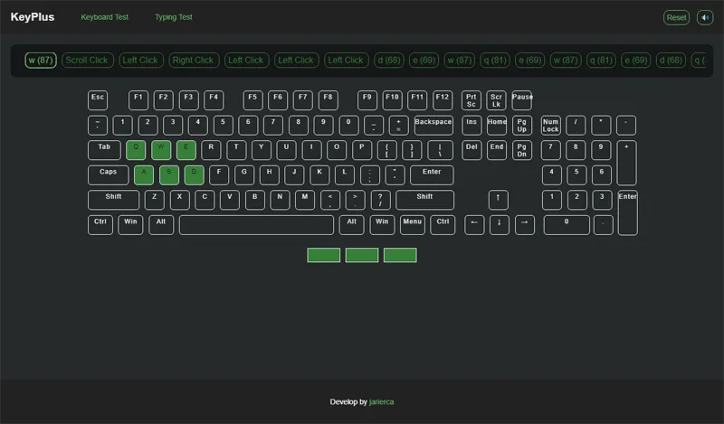 HTML键盘鼠标按键检测测试工具网页源码|宝藏资源网