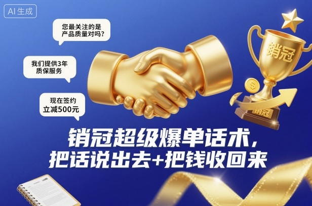 销冠超级爆单话术，把话说出去+把钱收回来|宝藏资源网