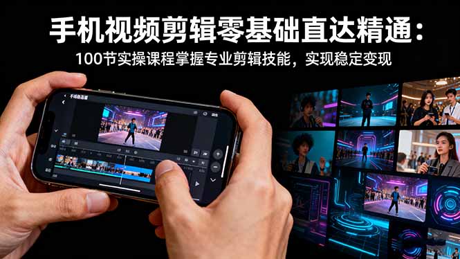 手机视频剪辑零基础直达精通:100节实操课程掌握专业剪辑技能,实现稳…|宝藏资源网