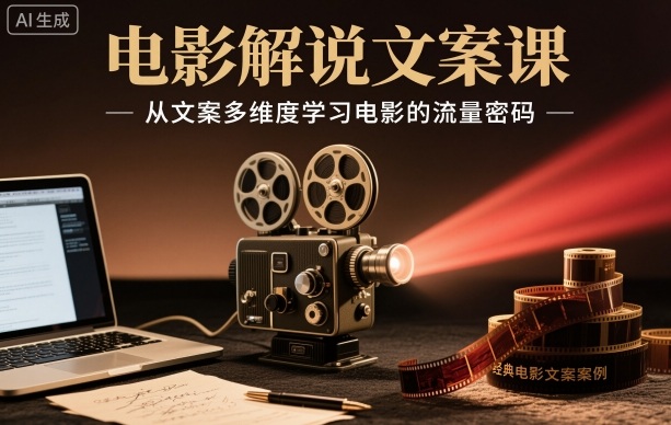 电影解说文案课，从文案多维度学习电影的流量密码|宝藏资源网