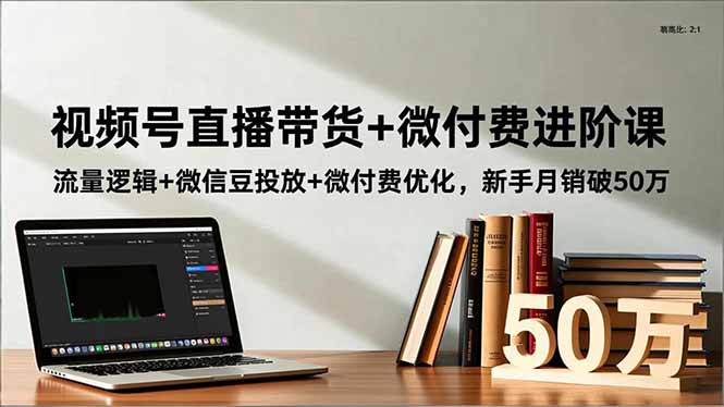 视频号直播带货+微付费进阶课：流量逻辑+微信豆投放+微付费优化，新手月销破50万|宝藏资源网