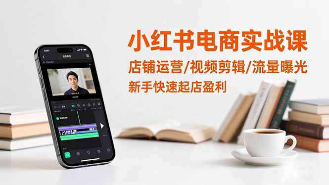 小红书电商实战课：店铺运营/视频剪辑/流量曝光，新手快速起店盈利|宝藏资源网