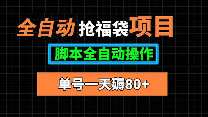 全自动抢福袋项目，单号一天80+脚本全自动操作|宝藏资源网