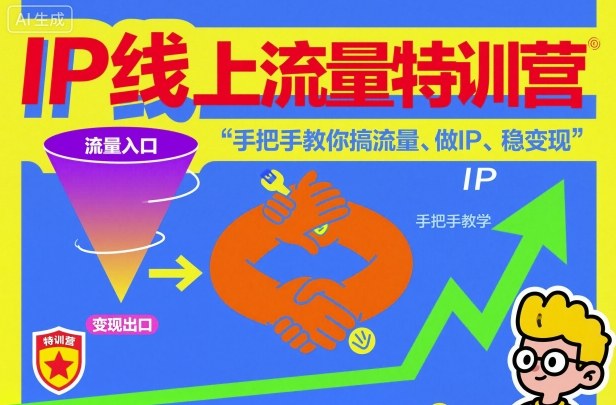 IP线上流量特训营，手把手教你搞流量、做IP、稳变现|宝藏资源网