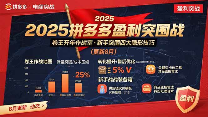 （15687期）2025拼多多盈利突围战：卷王开年作战室，新手突围四大隐形技巧(更新8月)|宝藏资源网