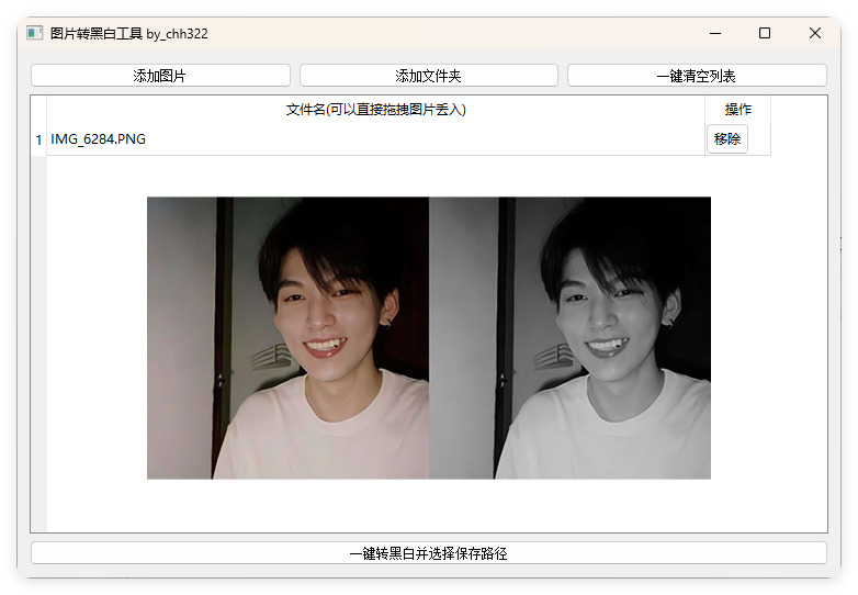 图片批量转黑白添水印工具|宝藏资源网