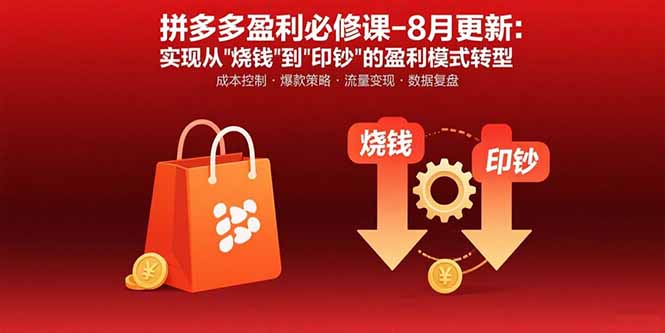 拼多多盈利必修课-8月更新:突破运营瓶颈 实现从烧钱到印钞的盈利模式转型|宝藏资源网