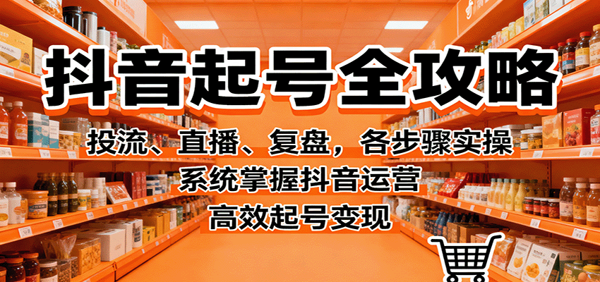 抖音起号全攻略，投流、直播、复盘，各步骤实操，系统掌握抖音运营，高效起号变现|宝藏资源网