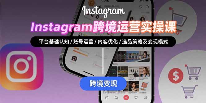 Instagram跨境运营实战:平台认知/账号运营/内容优化/选品策略及变现模式|宝藏资源网