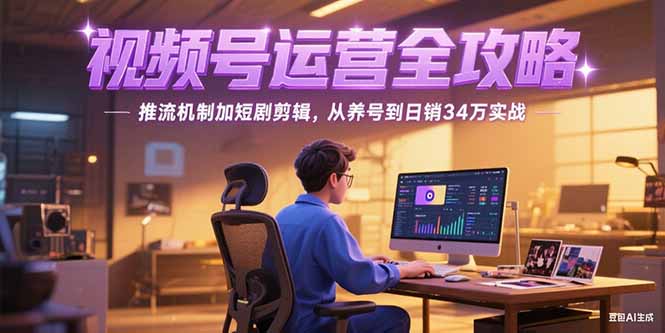 2025视频号运营全攻略，推流机制加短剧剪辑，从养号到日销34万实战|宝藏资源网