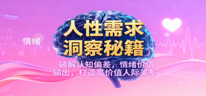 人性需求洞察秘籍，破解认知偏差，情绪价值输出，打造高价值人际关系|宝藏资源网