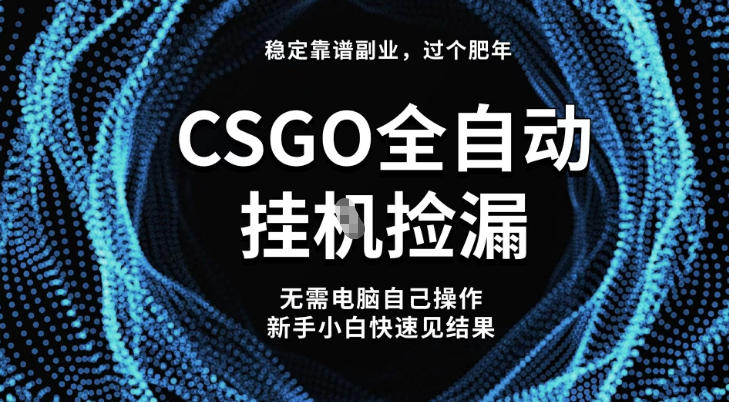 【稳定副业】全球最热门游戏CSGO全自动捡漏，最新玩法，新手小白日入5张+【揭秘】|宝藏资源网