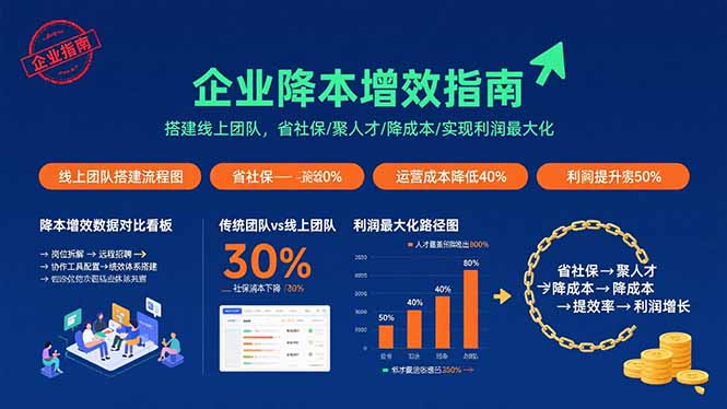 企业降本增效指南：搭建线上团队，省社保/聚人才/降成本/实现利润最大化|宝藏资源网