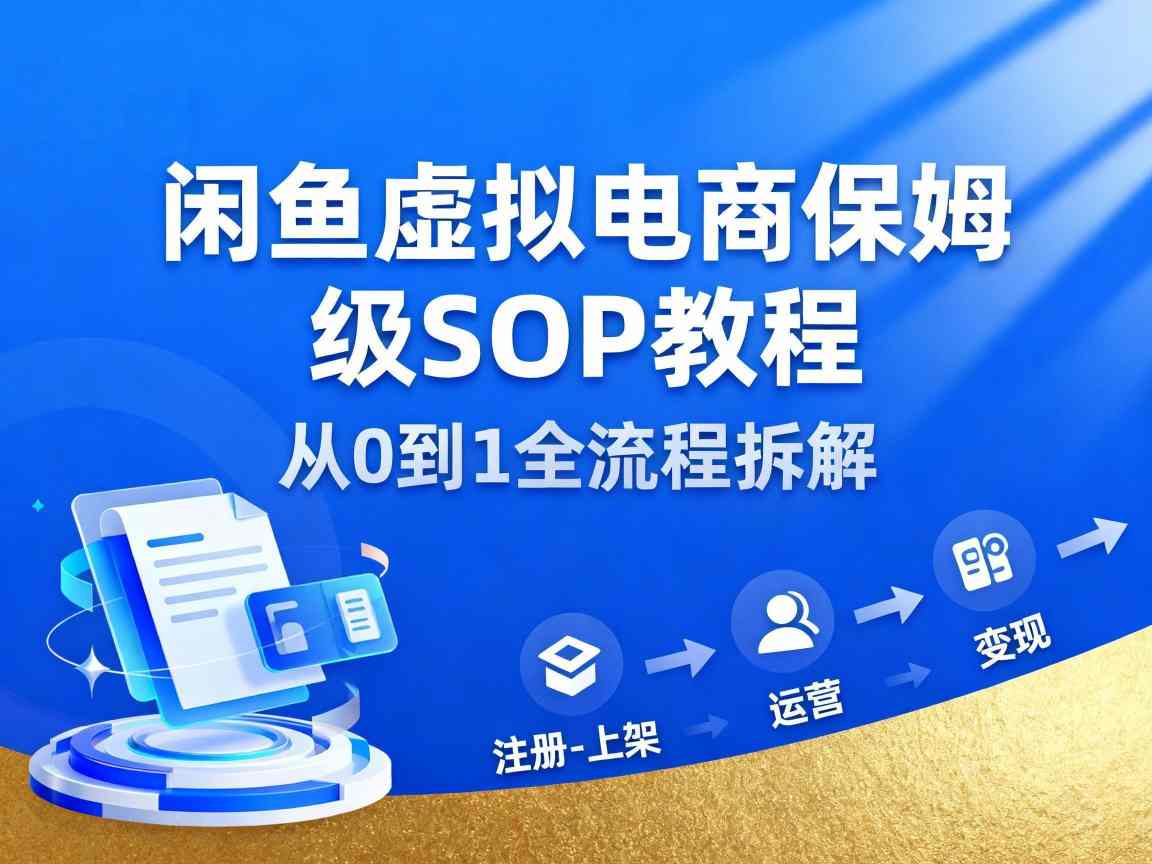 闲鱼虚拟电商,月入轻松过1W,保姆级SOP教程|宝藏资源网