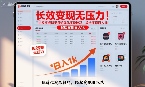 长效变现无压力！拼多多虚拟类目矩阵化实操技巧，轻松实现日入1k【揭秘】|宝藏资源网