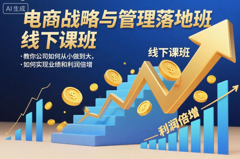电商战略与管理落地班线下课，教你公司如何从小做到大，如何实现业绩和利润倍增【录音】|宝藏资源网