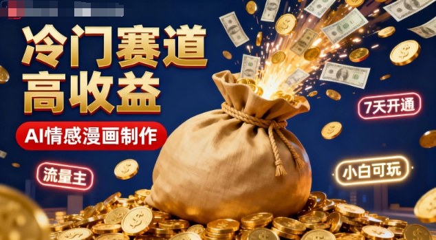 公众号冷门赛道，用AI做情感漫画，7天开通流量主，操作简单，小白可玩|宝藏资源网