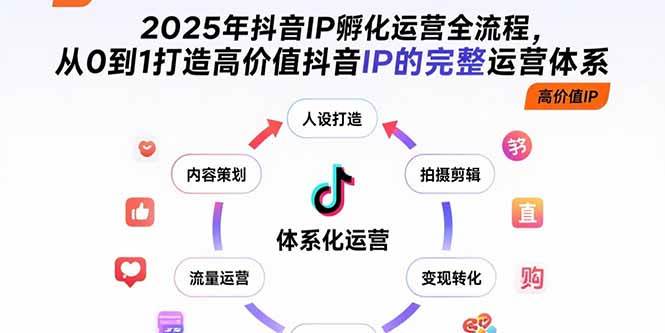 （15610期）2025年抖音IP孵化运营全流程，从0到1打造高价值抖音IP的完整运营体系|宝藏资源网