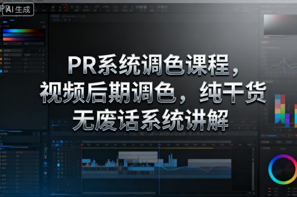PR系统调色课程，视频后期调色，纯干货无废话系统讲解|宝藏资源网