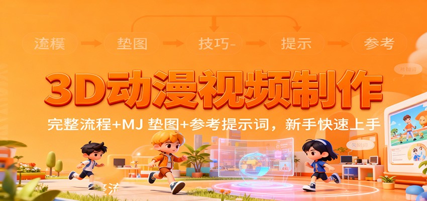 3D动漫视频制作，完整流程+MJ 垫图+参考提示词，新手快速上手|宝藏资源网