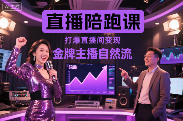 直播陪跑课，金牌主播自然流打爆直播间，复制高变现玩法|宝藏资源网
