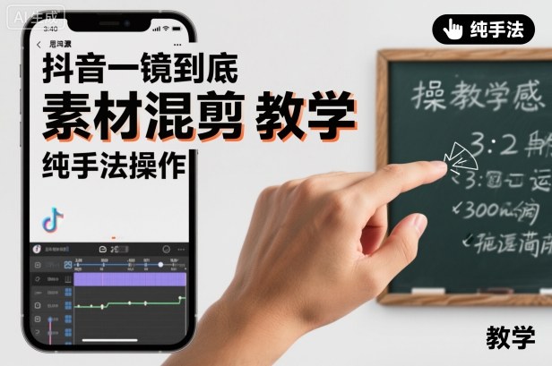 抖音一镜到底素材混剪教学，纯手法操作|宝藏资源网