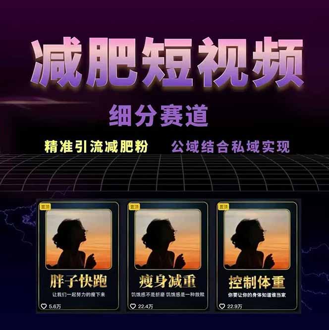 图片[1]|减肥短视频赛道运营课：素材准备-视频制作-引流变现全流程 (附素材|宝藏资源网