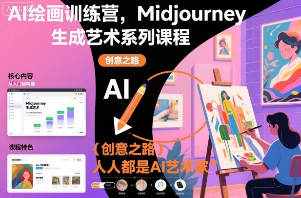 AI绘画训练营，Midjourney生成艺术系列课程，人人都是AI艺术家|宝藏资源网